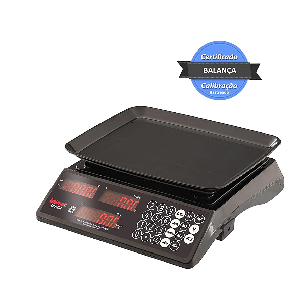 Balmak Pesadora e Contadora QUICK 33kg Bandeja com Abas - Certificado / Laudo de Calibração