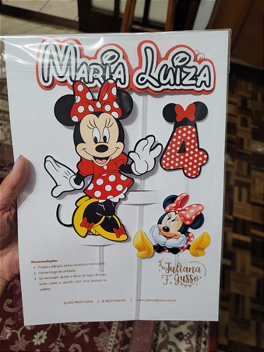 Topo de Bolo Minnie