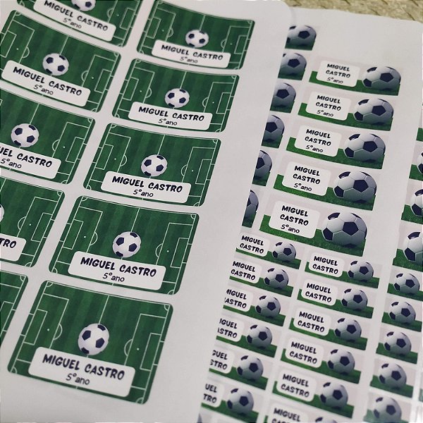 Etiqueta Escolar Futebol ou Time (5 modelos)