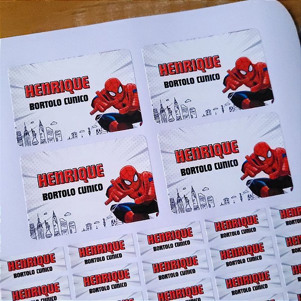 Etiqueta Escolar Homem Aranha