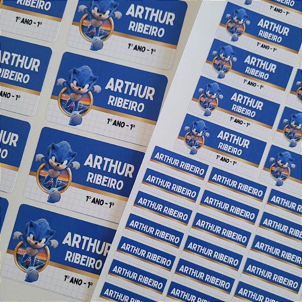 Etiqueta Escolar Sonic