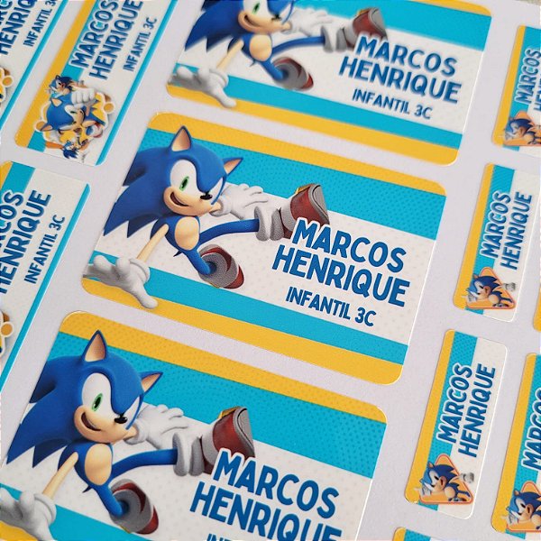 Etiqueta Escolar Sonic