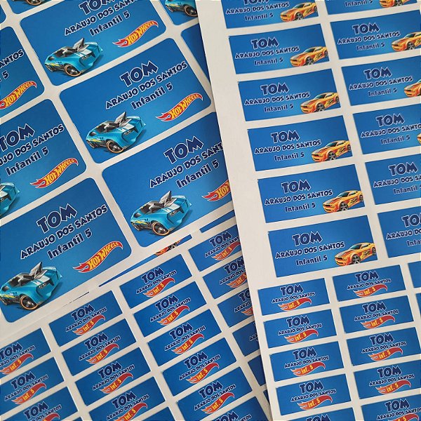 Etiqueta Escolar Hot Wheels