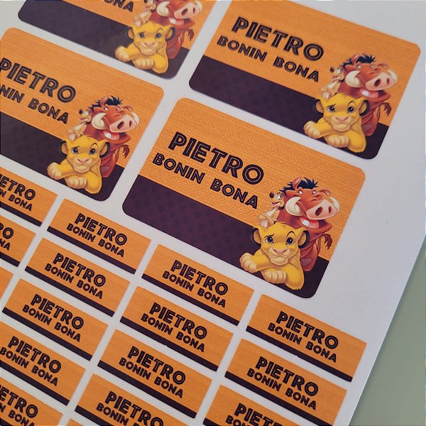 Etiqueta Escolar Rei Leão