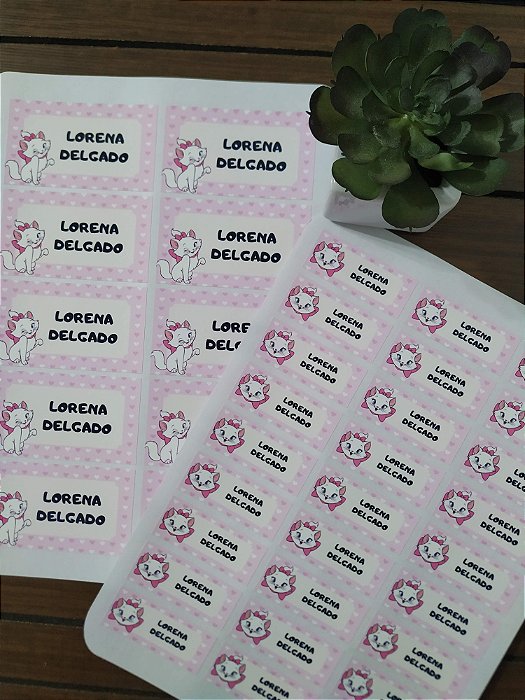 Etiqueta Escolar Gatinha Marie