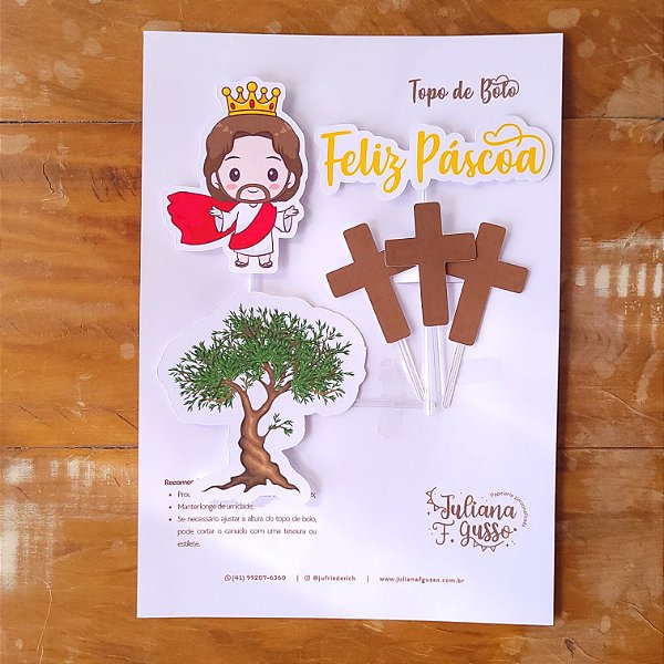 Topo de Bolo Páscoa Cristã