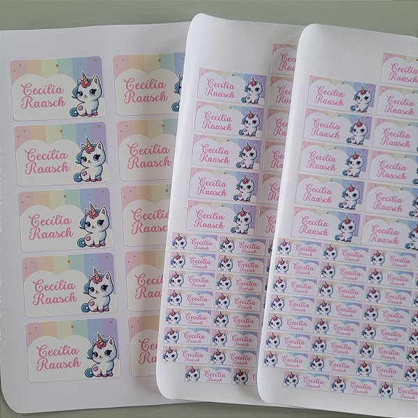 Etiqueta Escolar Gatinho