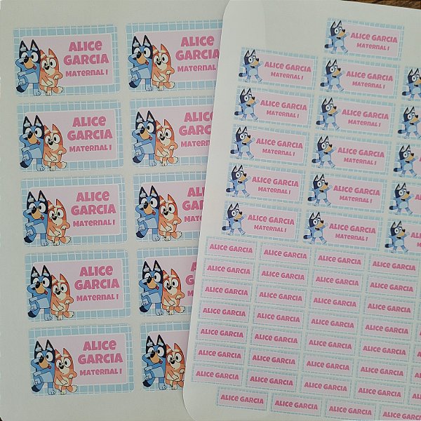 Etiqueta Escolar Bluey
