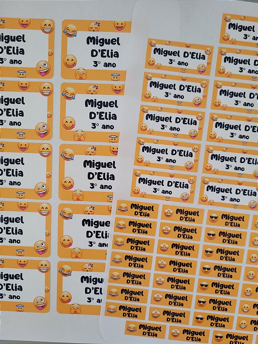 Etiqueta Escolar Emoji
