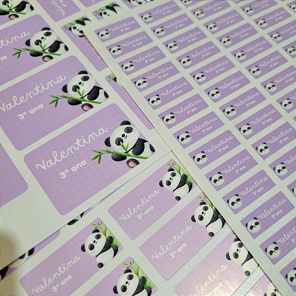 Etiqueta Escolar Panda