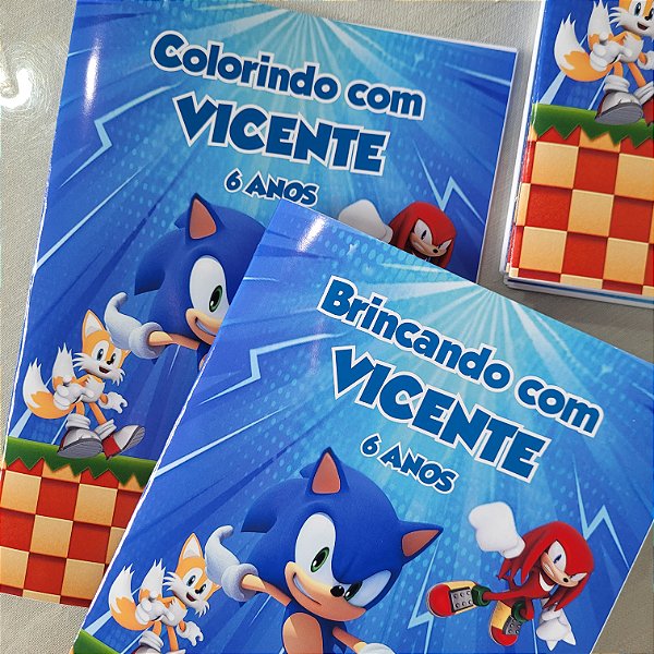 Livro de Colorir / Atividades personalizado Sonic