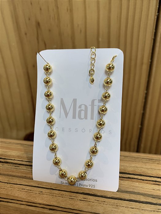 Pulseira de bolas semijoia