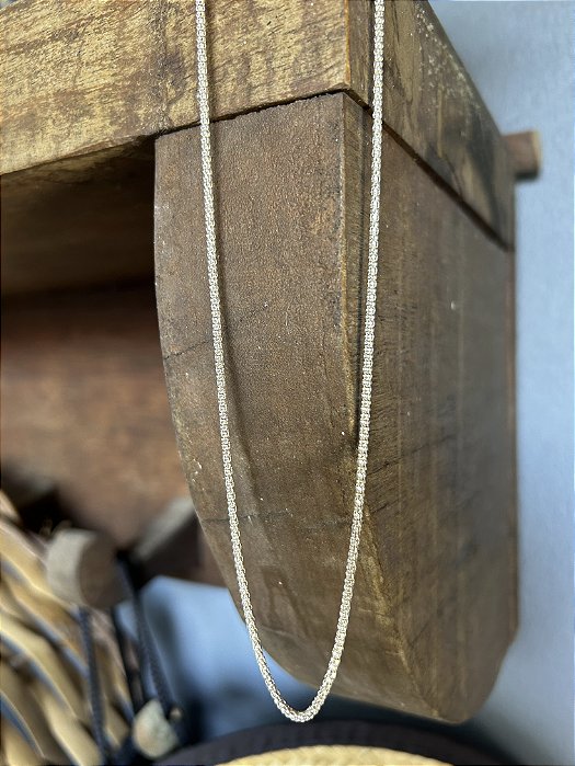 Corrente Choker pipoca 40cm Prata 925