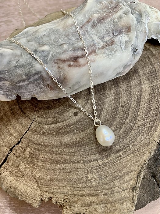 Colar pingente pérola Prata 925