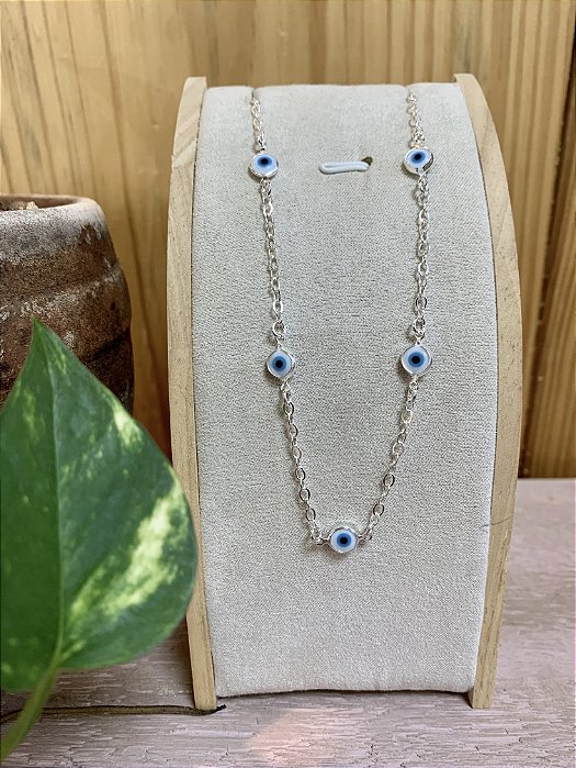 Colar choker olhos grego Prata 925