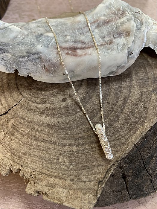 Colar haste cravejada Prata 925