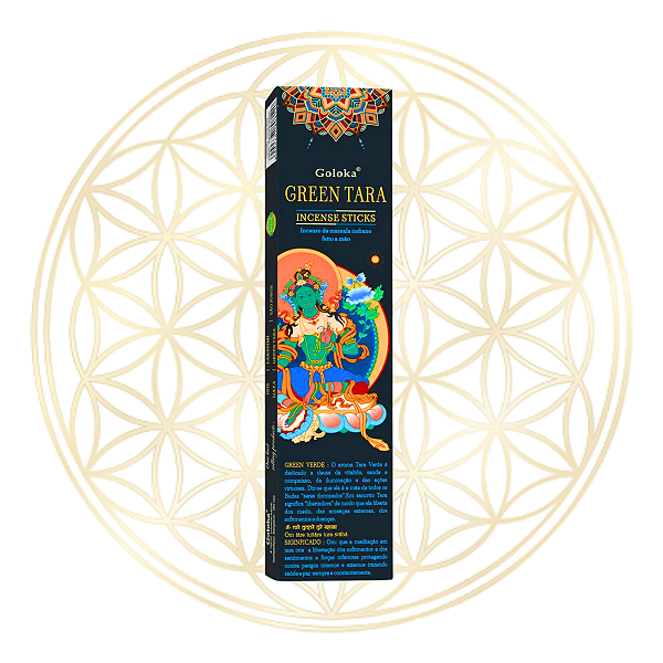 Incenso Goloka Vareta Linha Black - Green Tara