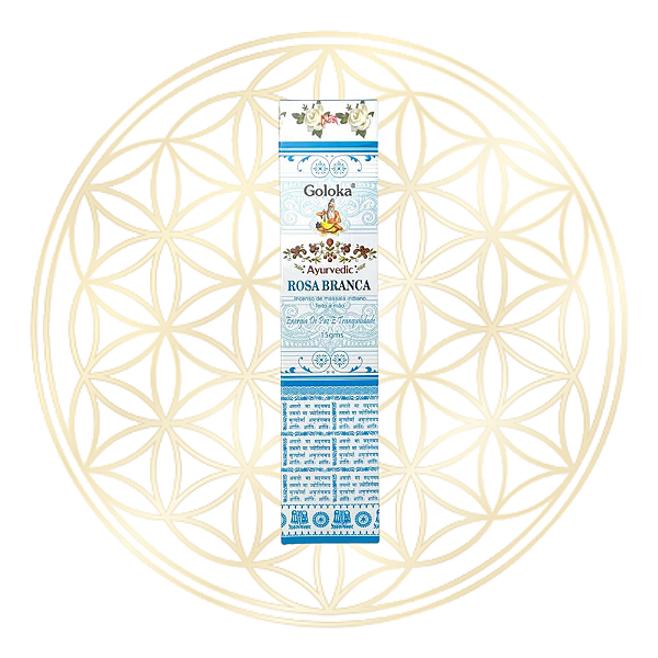 Incenso Goloka Vareta Linha Ayurvedic - Rosa Branca