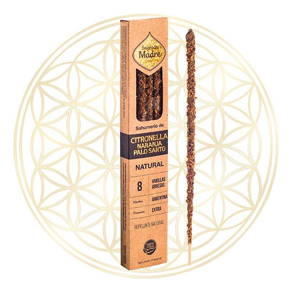 Incenso Sagrada Madre Linha Natural Citronela, Laranja e Palo Santo