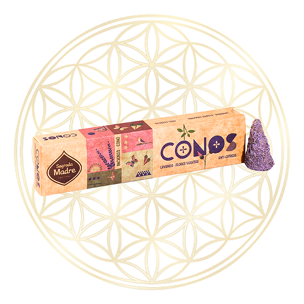 Incenso Sagrada Madre Cone Lavanda e Flores Violeta