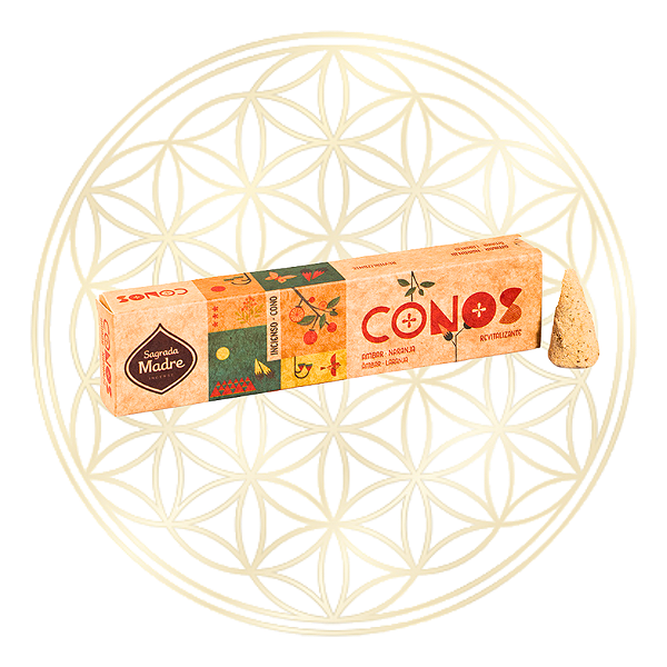 Incenso Sagrada Madre Cone Âmbar e Laranja