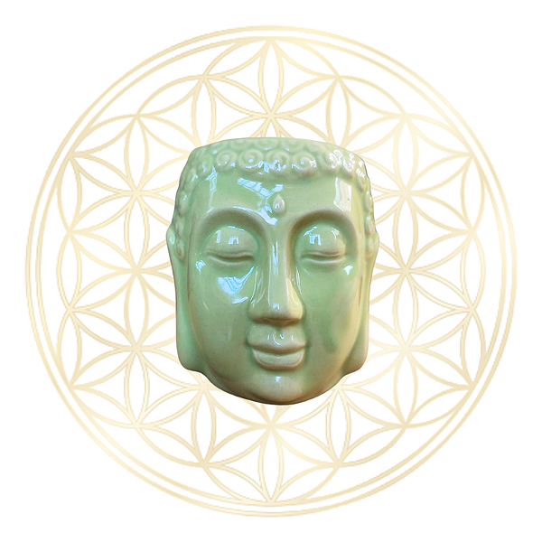 Difusor Rechaud e Aromatizador Bhuda de Cerâmica Esmaltada Verde