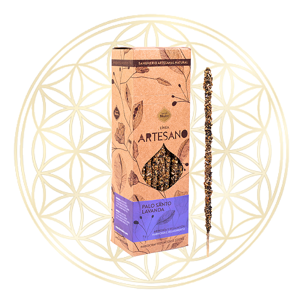 Incenso Sagrada Madre Linha Artesano Palo Santo e Lavanda 30 varetas