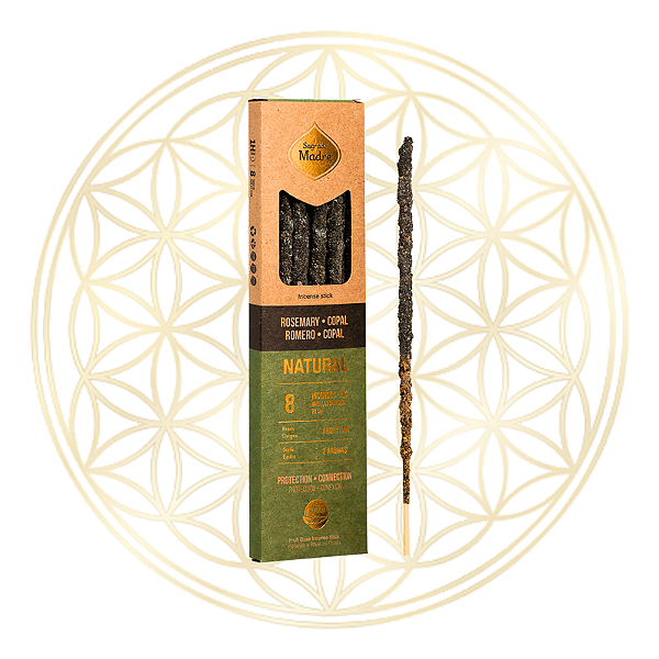 Incenso Sagrada Madre Vareta Linha Dois Aromas Natural - Alecrim e Copal
