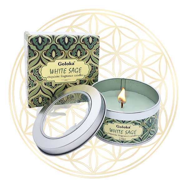 Vela Aromática Indiana Goloka - Sálvia Branca