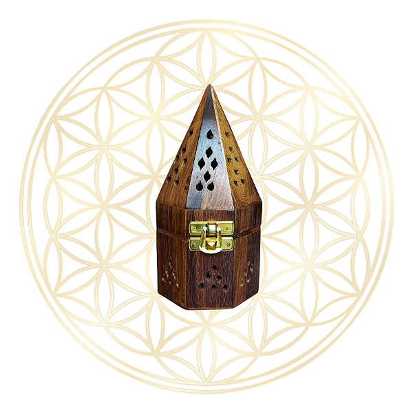 Incensário de Mesa Artesanal Indiano de Madeira Premium - Redondo