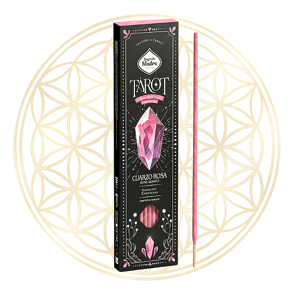 Incenso Sagrada Madre Vareta Linha Tarot Gemas Protetoras - Quartzo Rosa