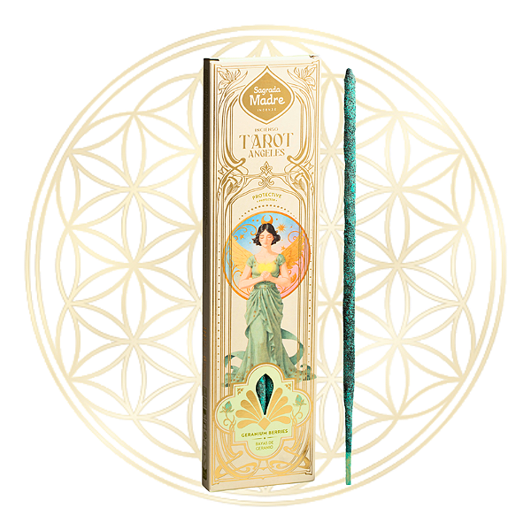 Incenso Sagrada Madre Vareta Linha Tarot Anjos - Anjo Protetor (Gerânio e Bagas)
