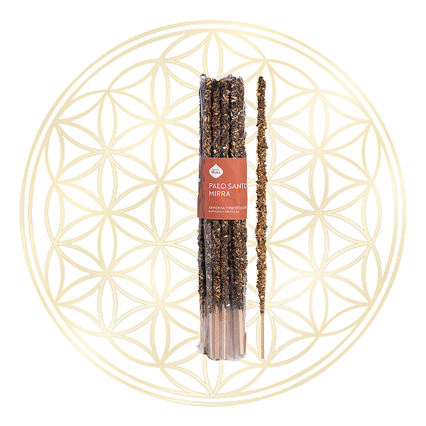 Incenso Sagrada Madre Linha Artesano Palo Santo e Mirra 20 varetas
