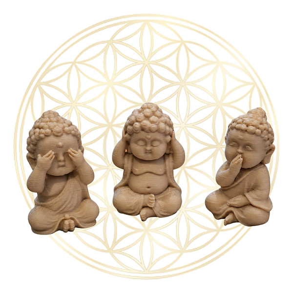 Trio de Budas Sábios - BEGE