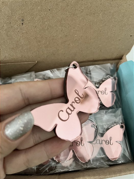 Chaveiro Borboleta em Acrílico – Lembrancinha Festa Infantil (kit 10 un)