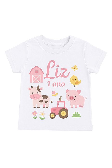 CAMISETA FAZENDINHA ROSA MENINA