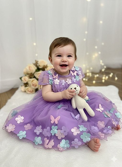 Vestido Jardim Encantado Lilás Infantil