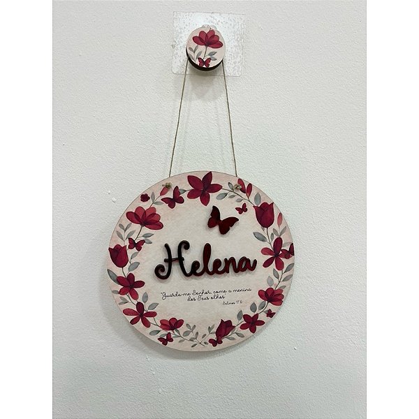 Porta Maternidade Floral Personalizado com Nome e Versículo