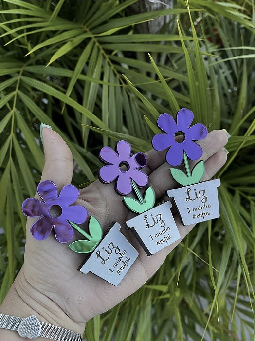 Lembrancinha Jardim Encantado – Ímã Vasinho em MDF e Acrílico