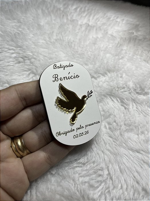 Lembrancinha de Crisma Espírito Santo – Ímã Personalizado em MDF e Acrílico