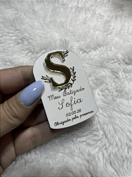 Lembrancinha Religiosa com Inicial – Ímã Personalizado MDF e Acrílico