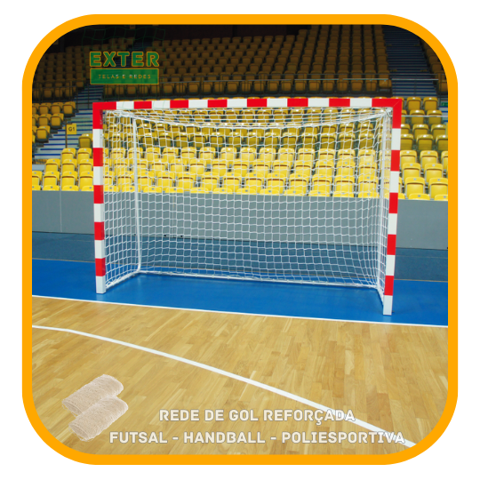 Rede de Gol para Futsal, Salão, Handball, Poliesportiva, Fio 10, Malha 10cm, Reforçada (PAR)