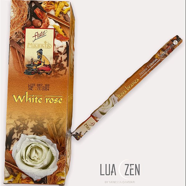 Incenso Indiano Massala Flute - Rosa Branca