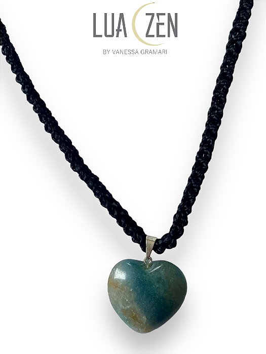 Colar Coração Quartzo Trolita