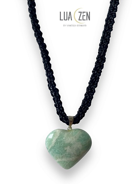 Colar Coração Amazonita Verde