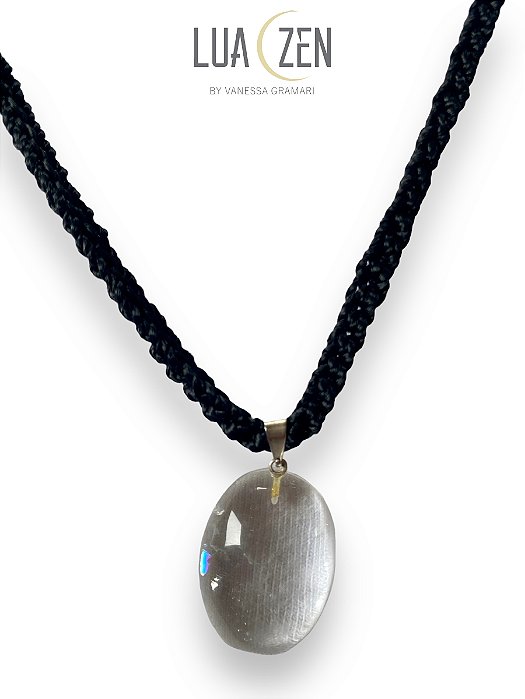 Colar Oval Quartzo Fumê