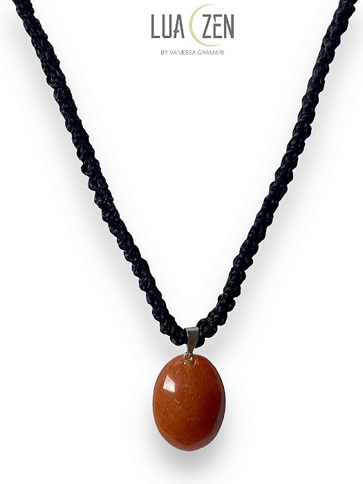Colar Oval Quartzo Laranja