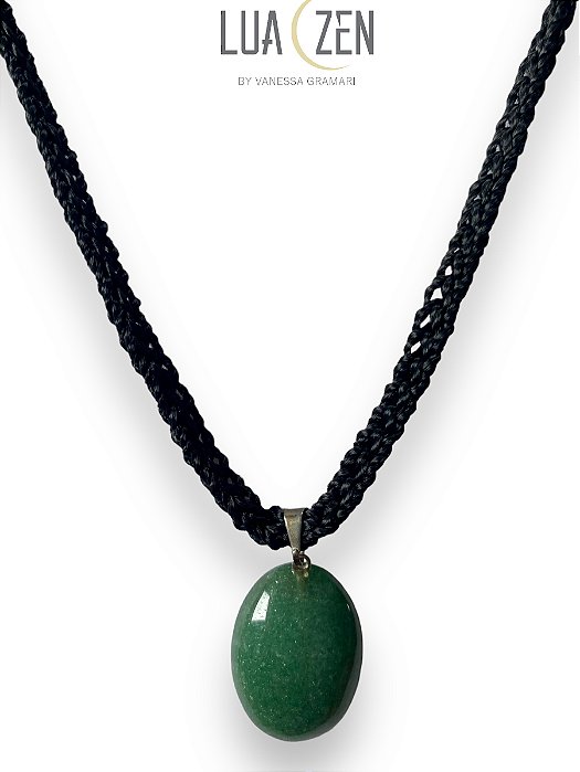 Colar Oval Quartzo Verde
