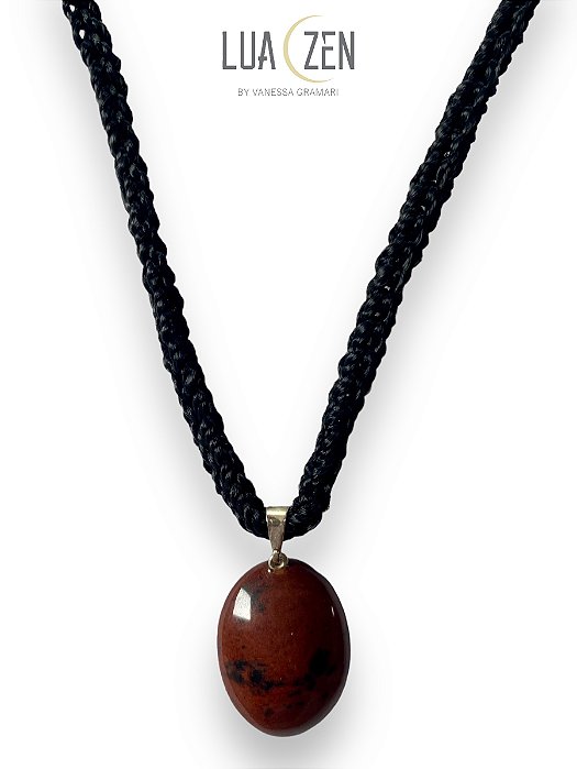 Colar Oval Obsidiana Mahogany