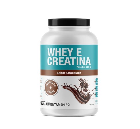Whey e Creatina Sabor Chocolate - 960gr
